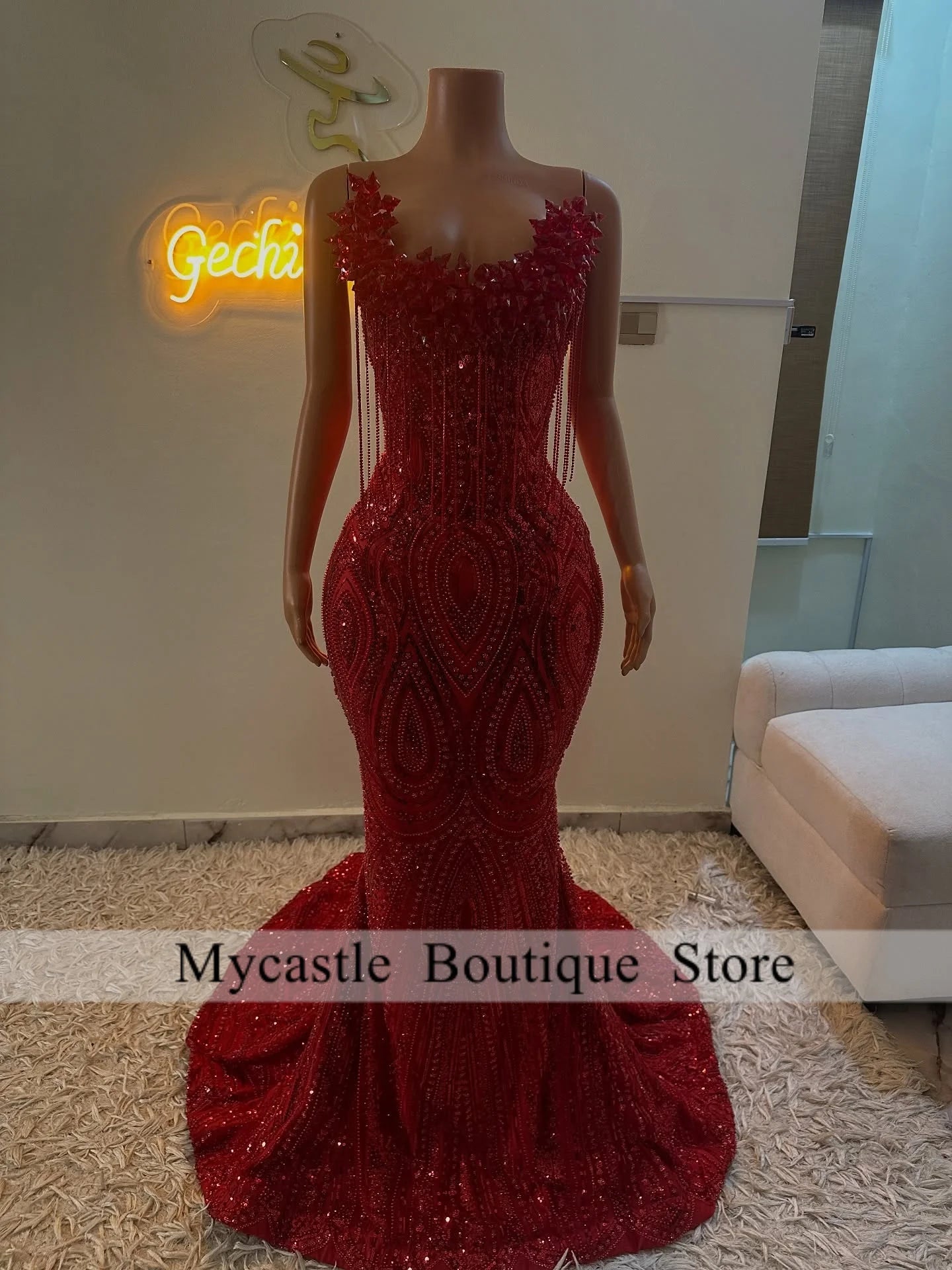 Red Diamond Evening Gown