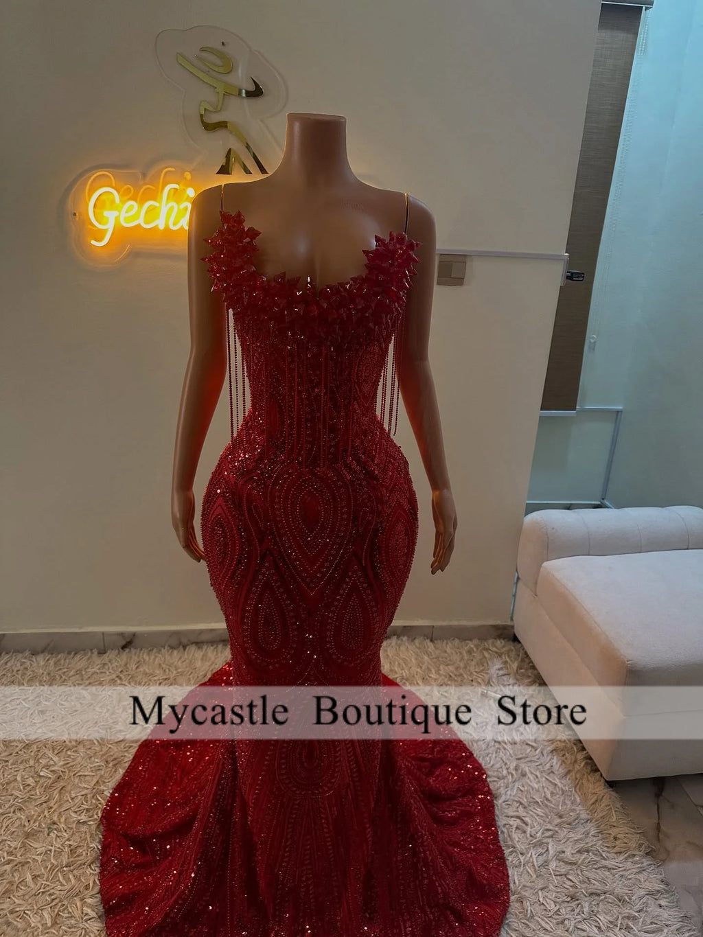 Red Diamond Evening Gown