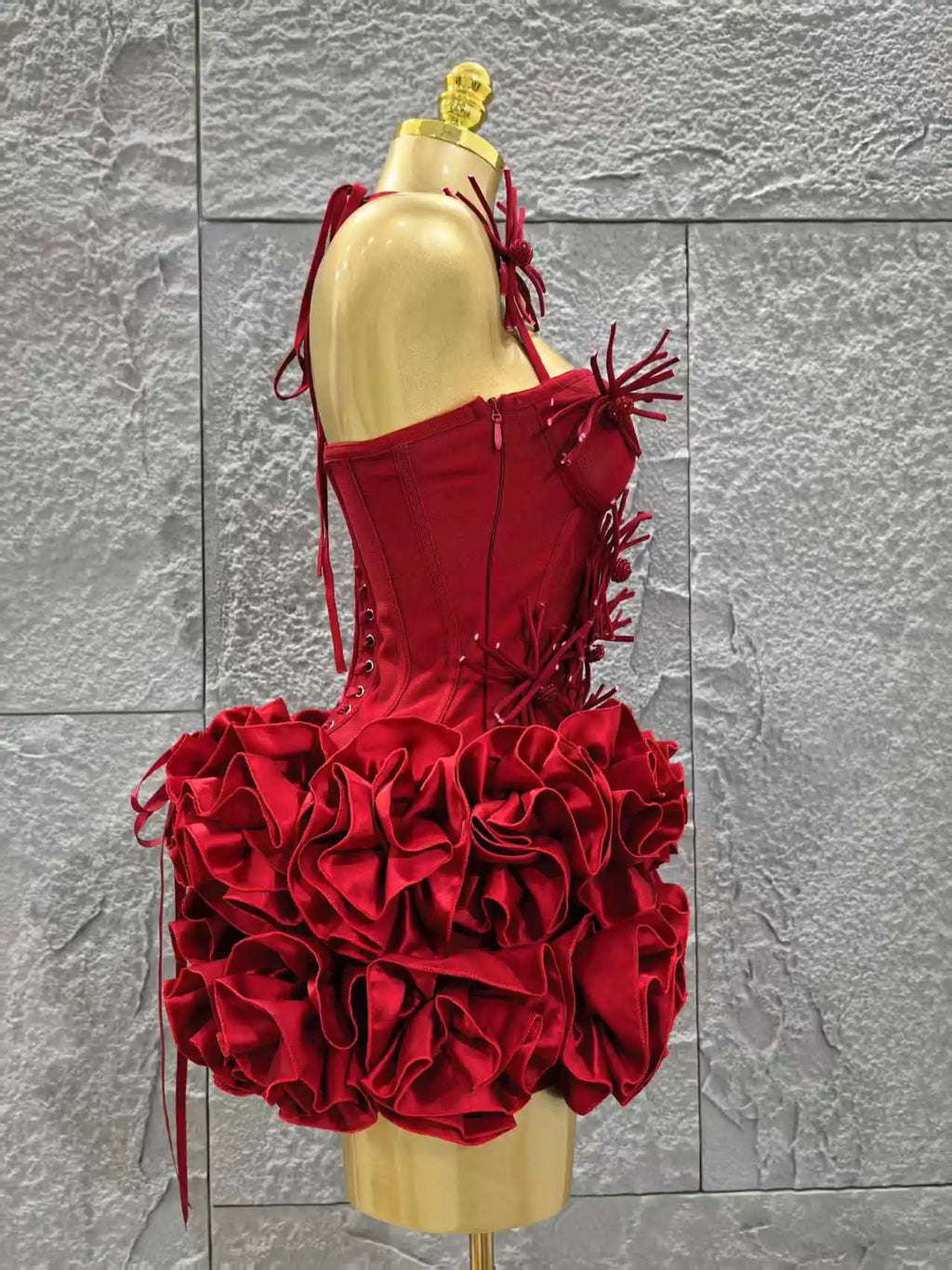 Floral Strapless Bandage Mini Party Dress