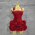 Floral Strapless Bandage Mini Party Dress