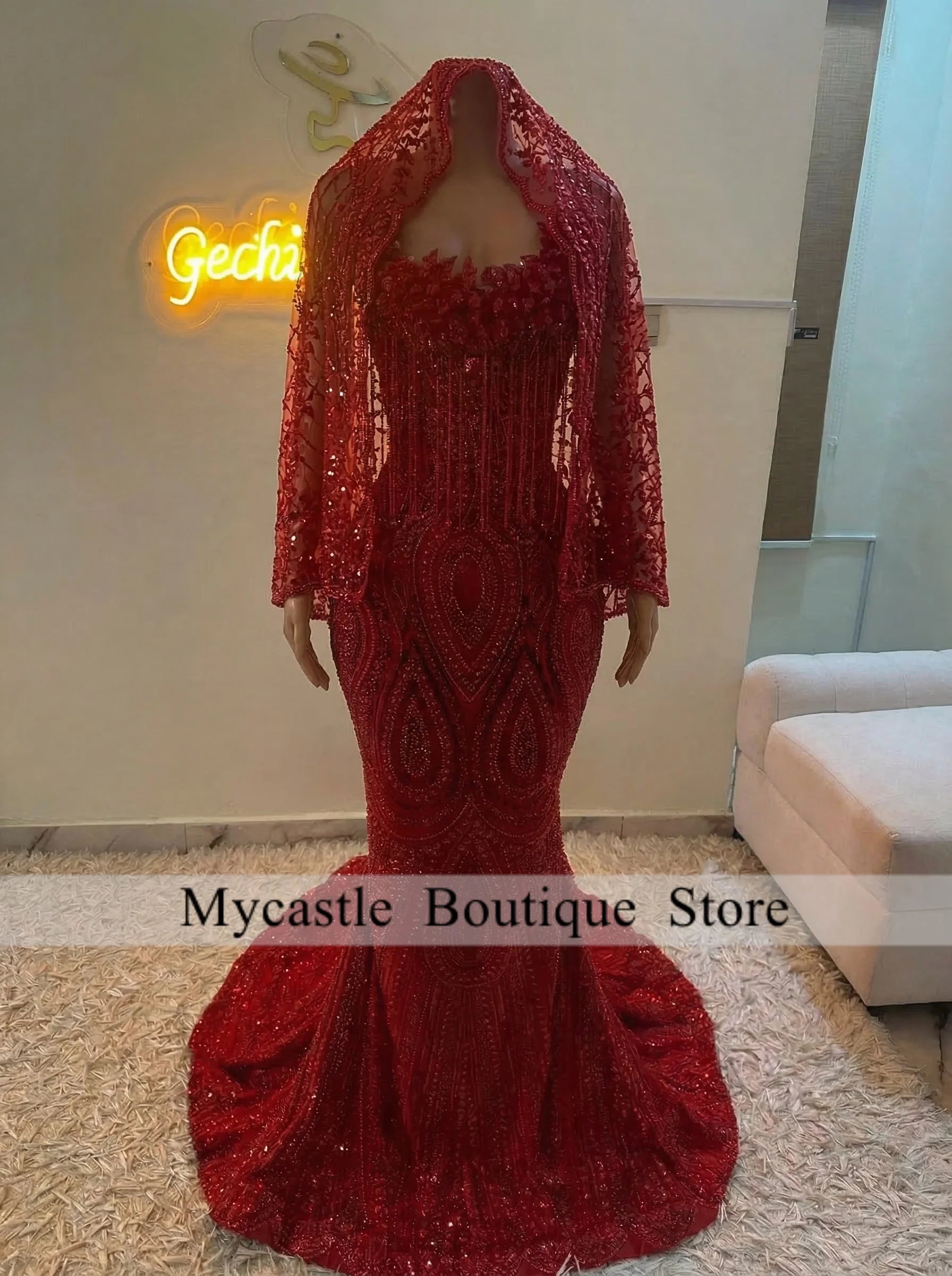 Red Diamond Evening Gown