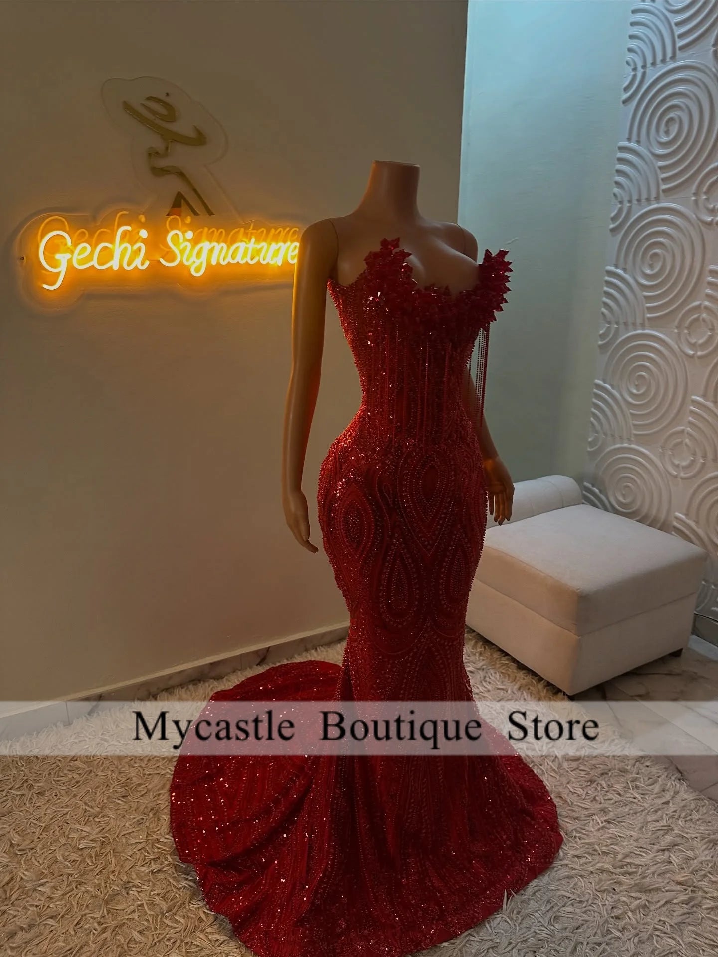 Red Diamond Evening Gown