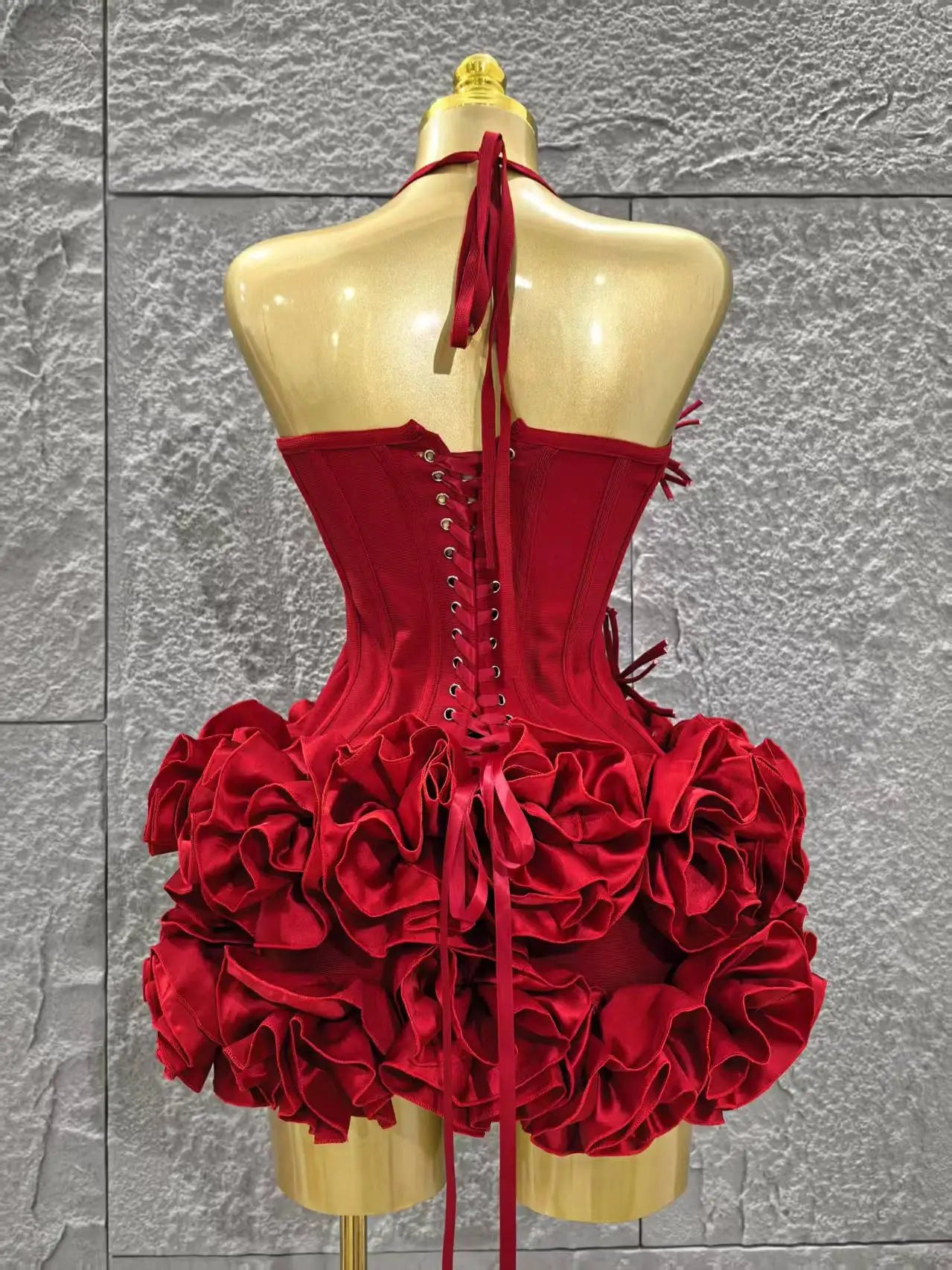 Floral Strapless Bandage Mini Party Dress