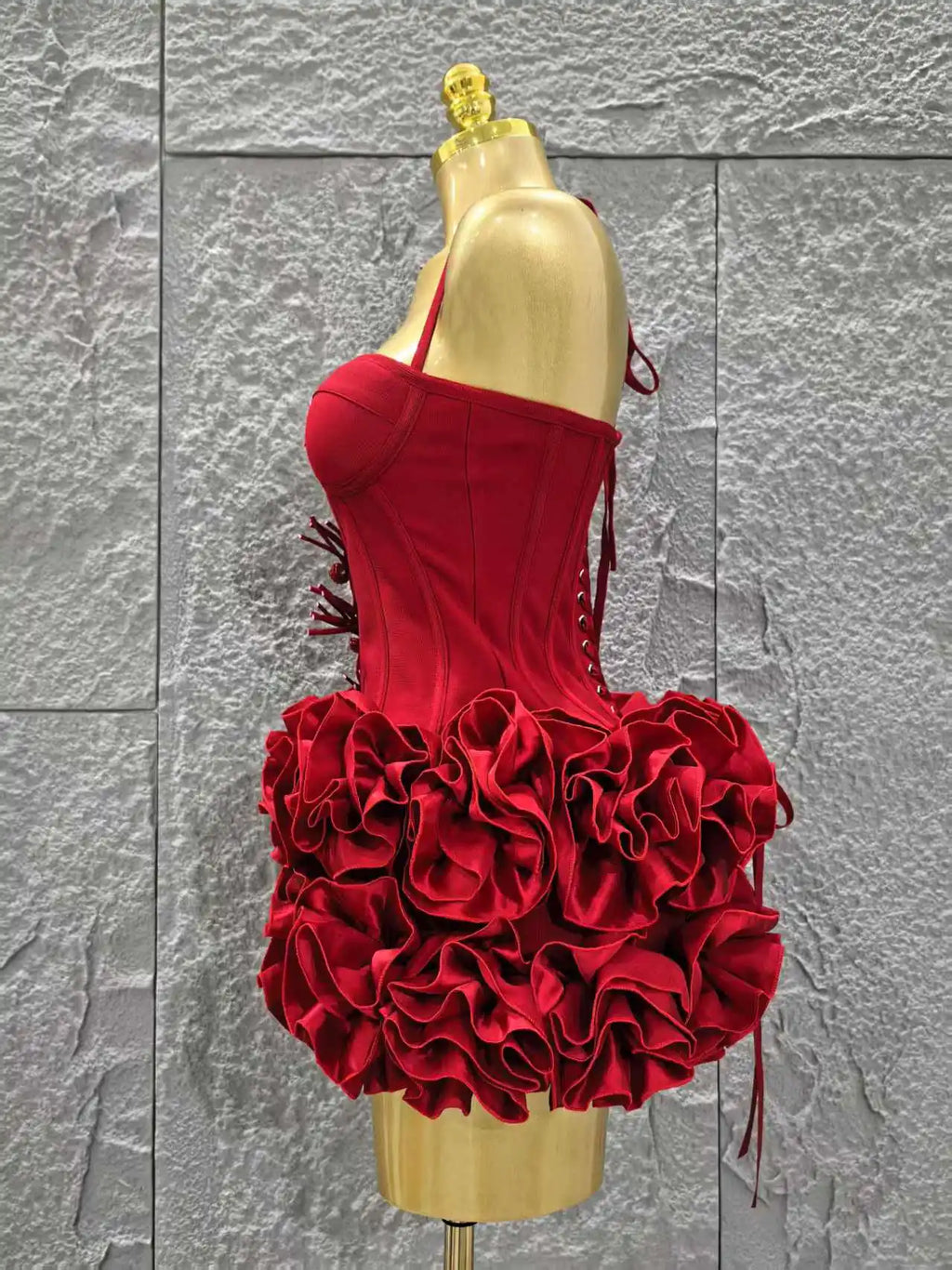 Floral Strapless Bandage Mini Party Dress
