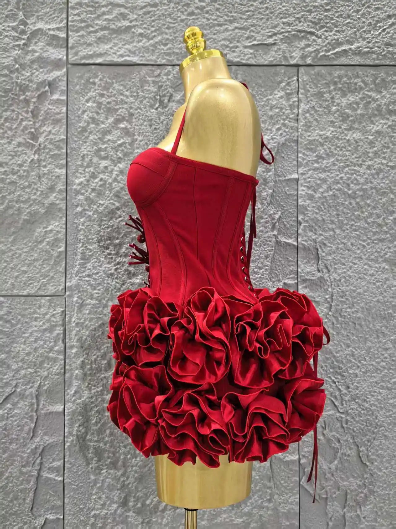 Floral Strapless Bandage Mini Party Dress